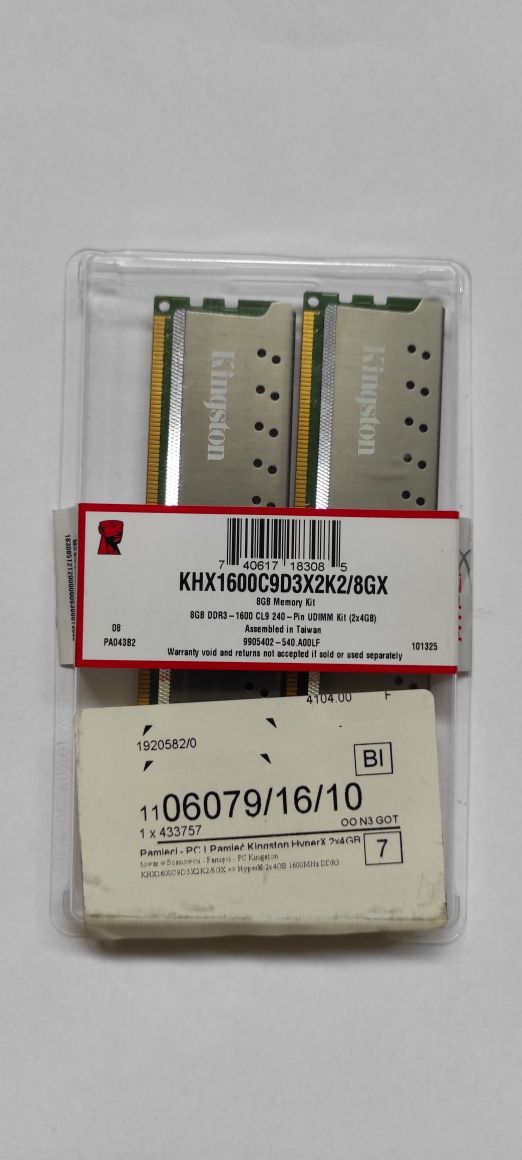 Pamięć RAM Kingston DDR3 8 GB 1600
