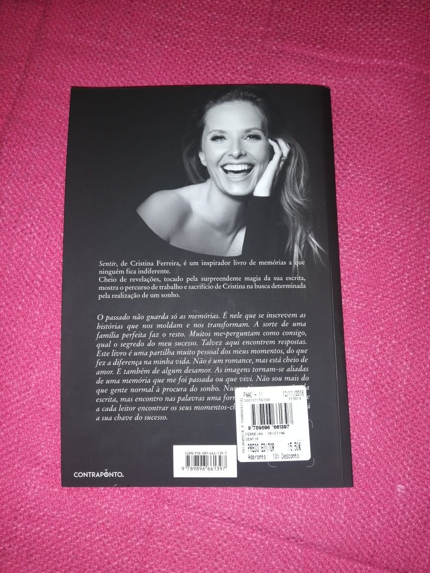 Livro "Sentir" de Cristina Ferreira