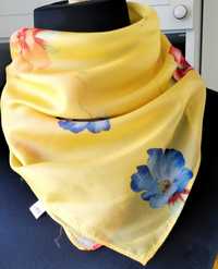 Jedwabna apaszka chustka letnia pure silk scarf shawl summer