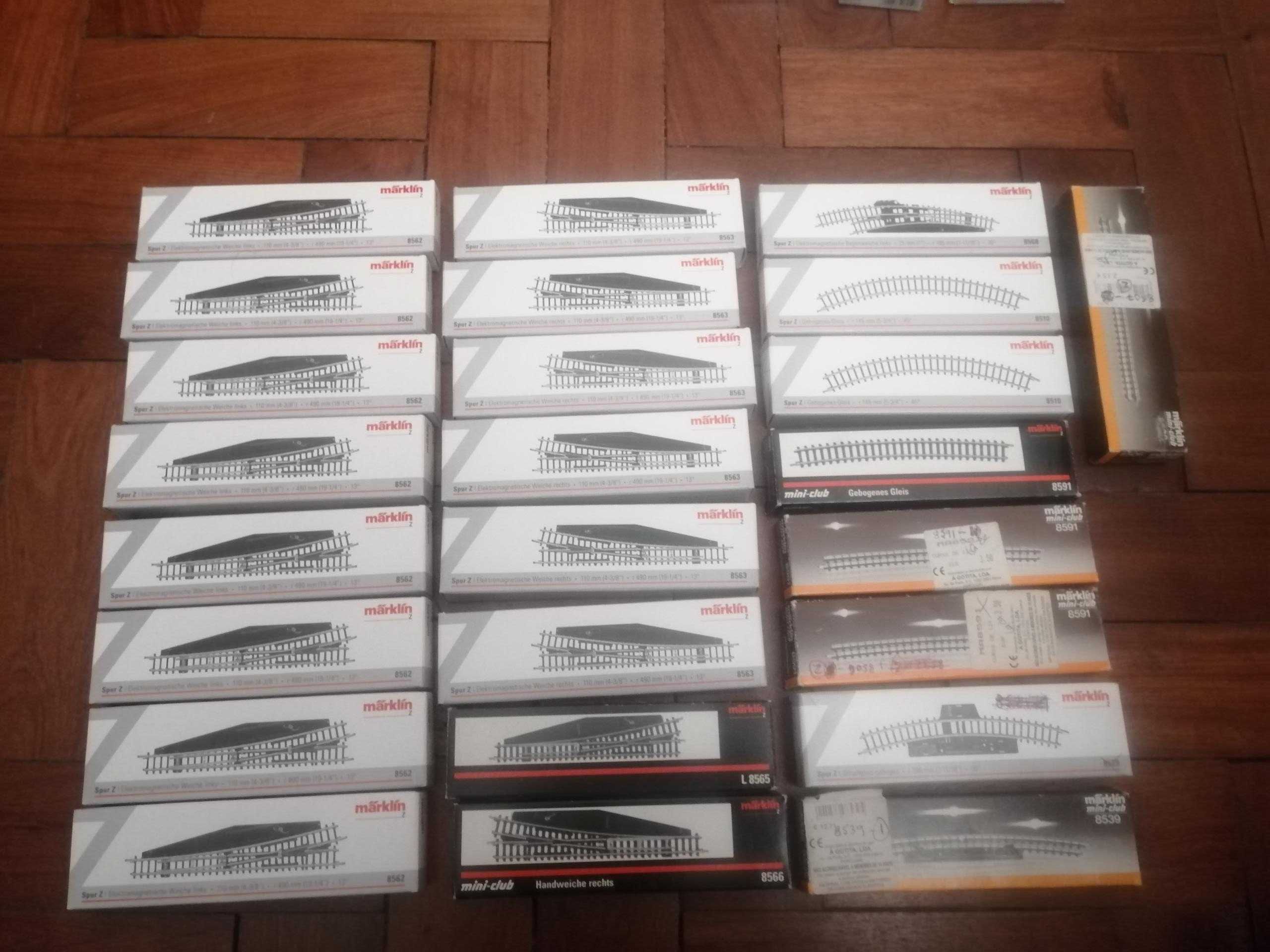 Caixas vazias da Marklin e de outros fabricantes de ferromodelismo