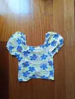Top flores com aberturas nas costas  Zara