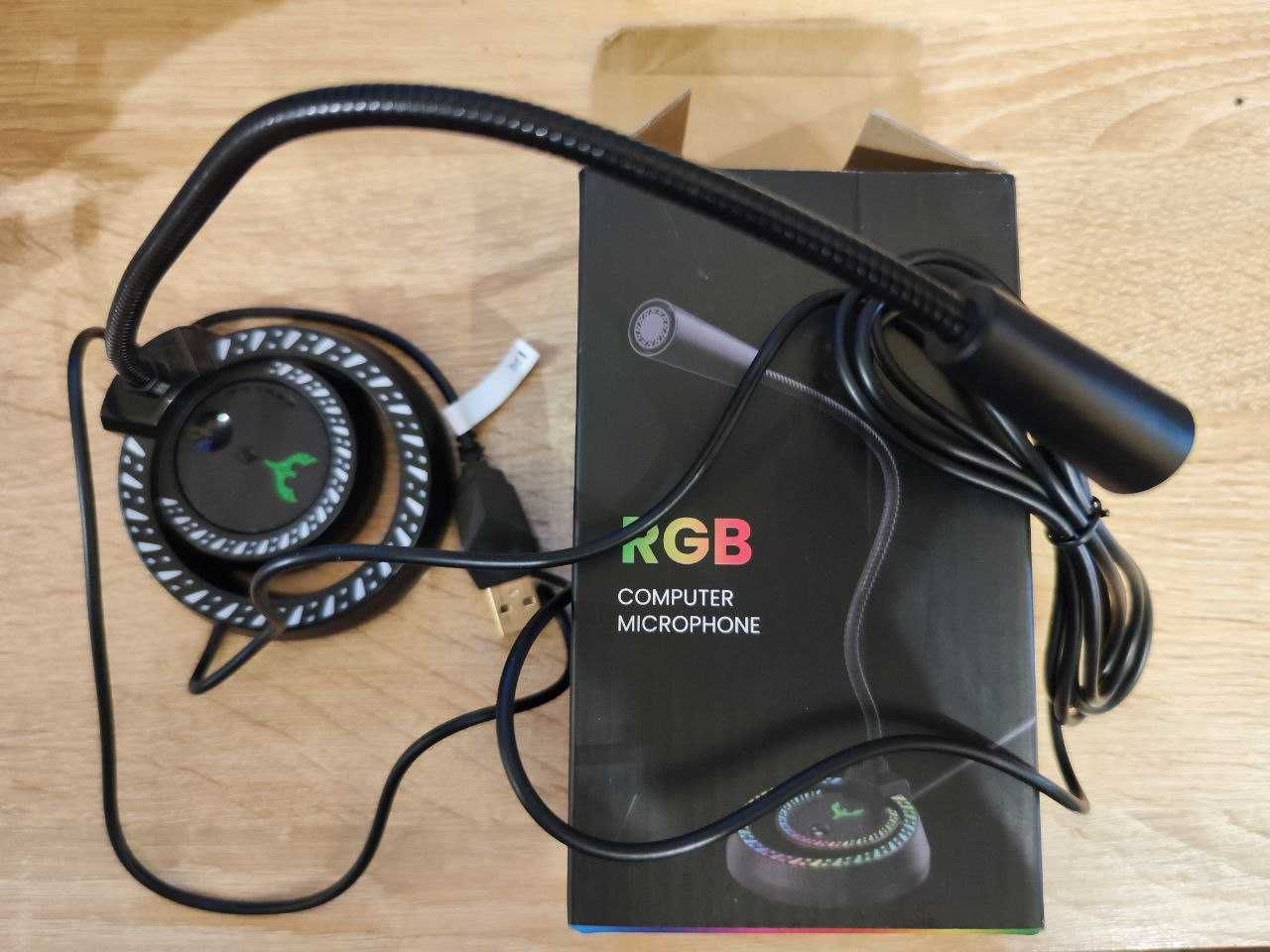 USB компьютерный микрофон PC Blade Hawks с RGB подсветкой мікрофон ПК