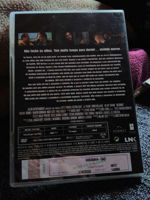 DVD do Filme Insomnia com Al Pacino e Robin Williams
