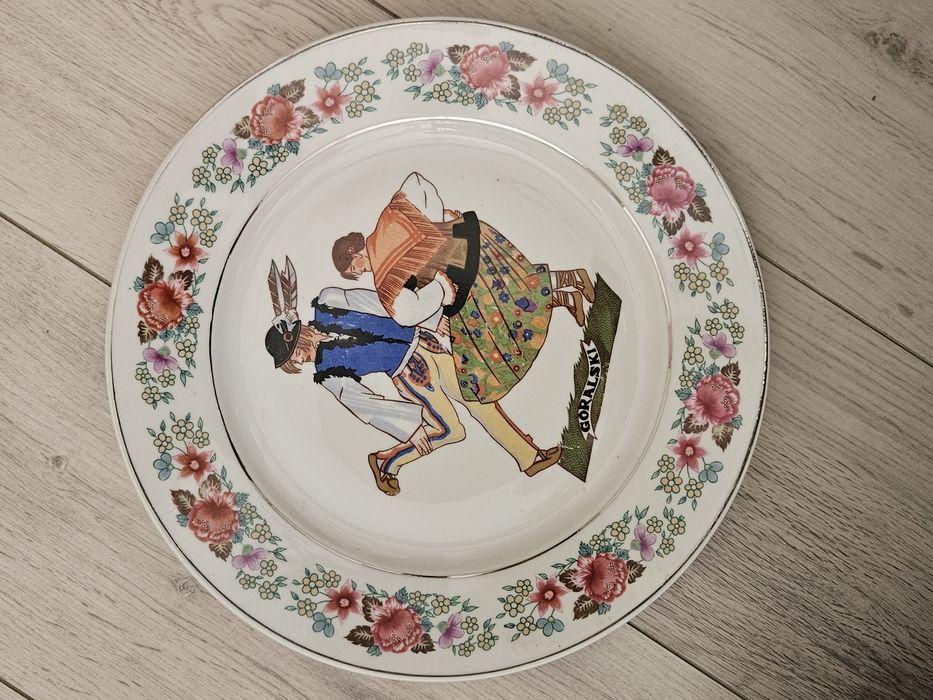 Talerz Ćmielów porcelana, Góralski, tańce polskie 26 cm