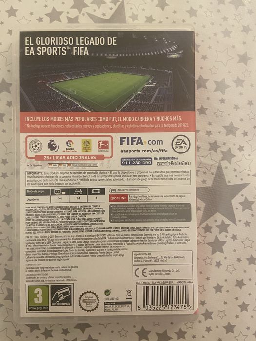 Jogo FIFA 20 para Nintendo Switch