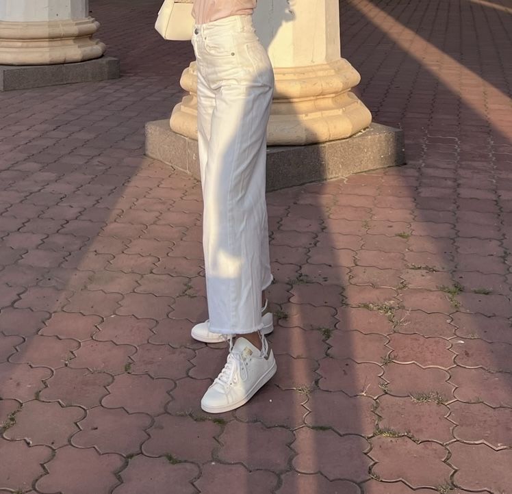 Білі джинси кюлоти zara
