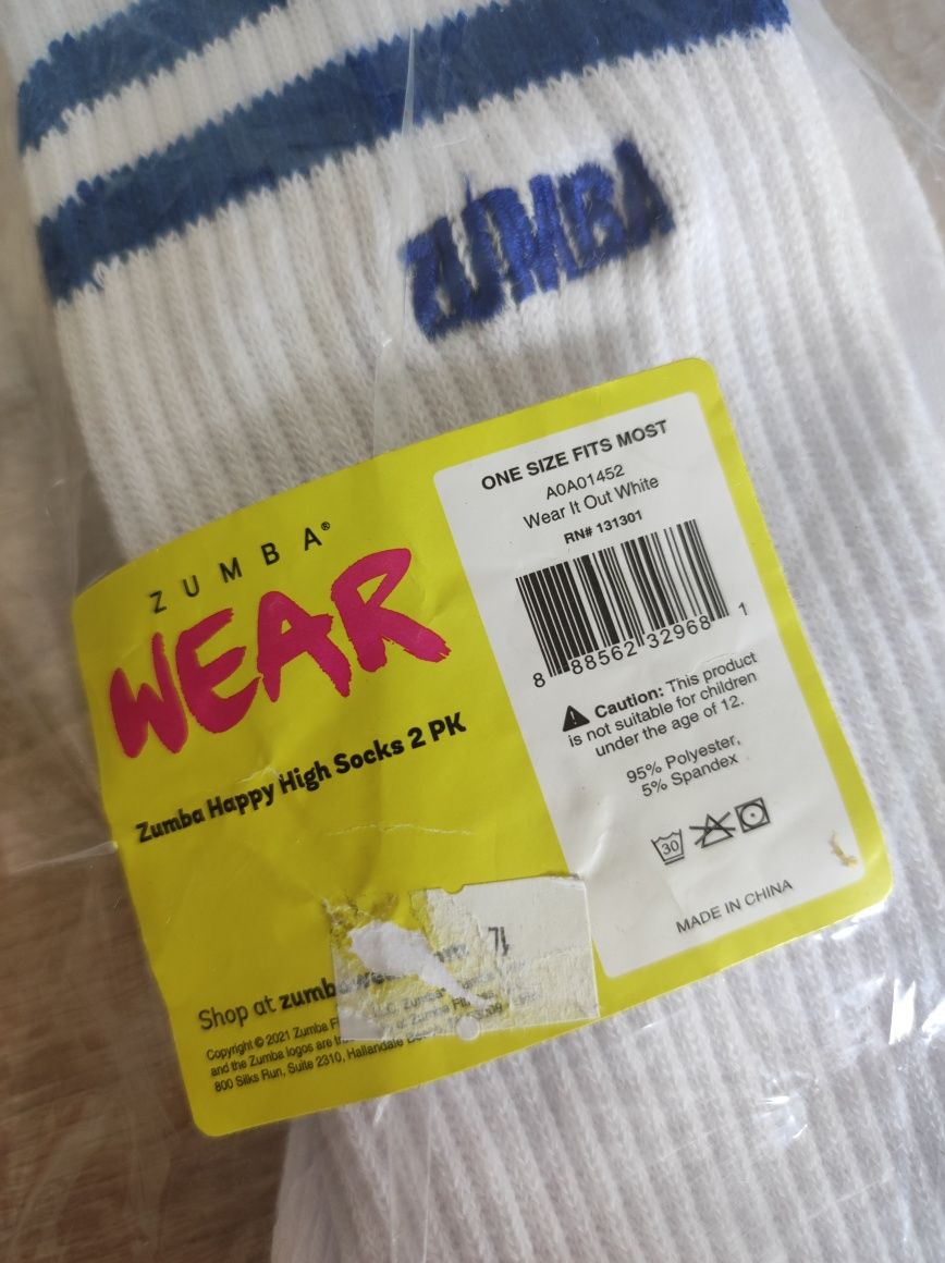 Skarpetki Białe Wysokie Zumba Happy WEAR One Size
