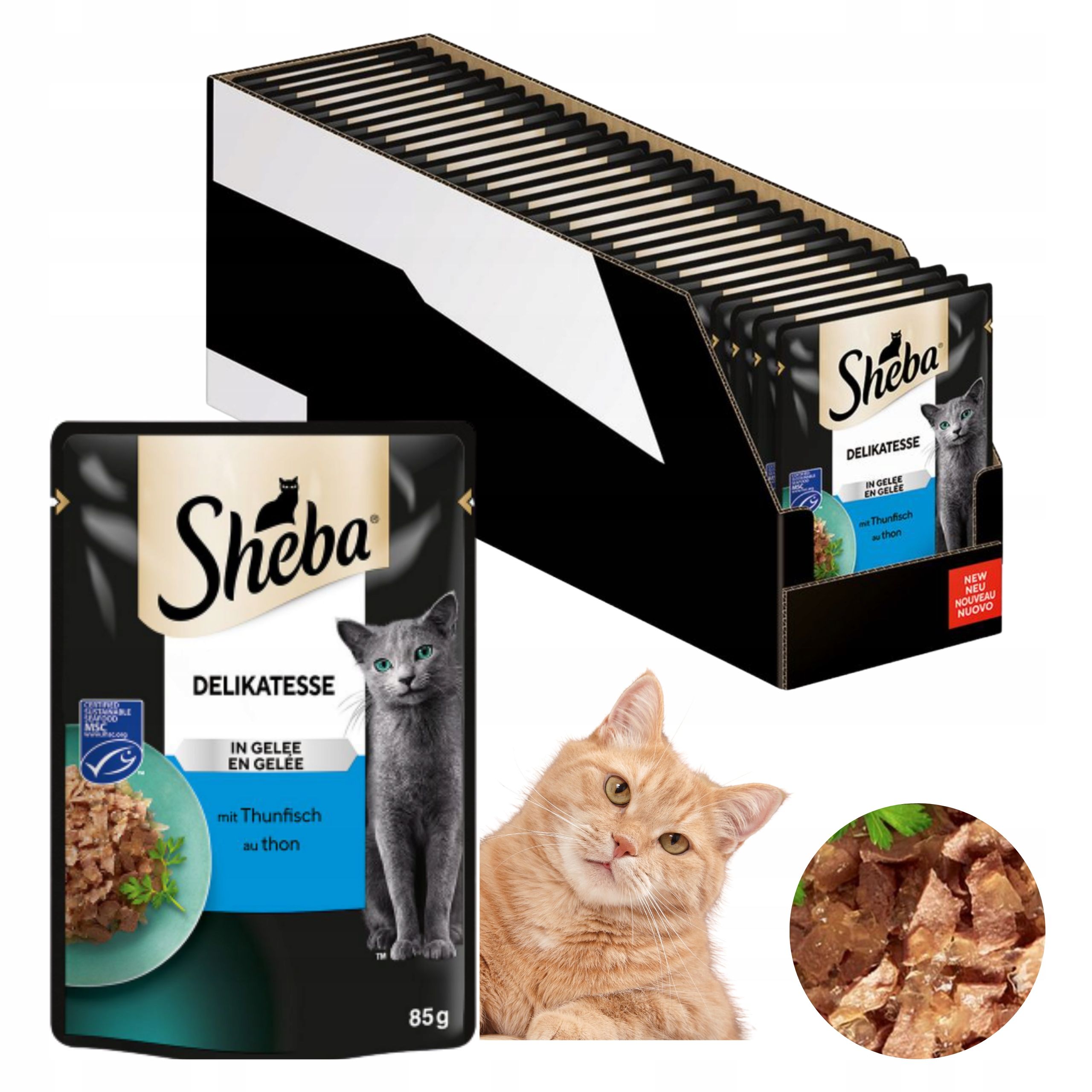 Sheba Delikatesse karma mokra dla Kota tuńczyk 28x85g w galaretce