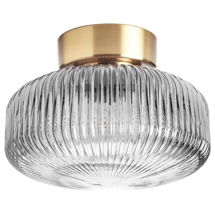 Plafon lampa sufitowa SOLKLINT Ikea mosiądz 27 cm szkło