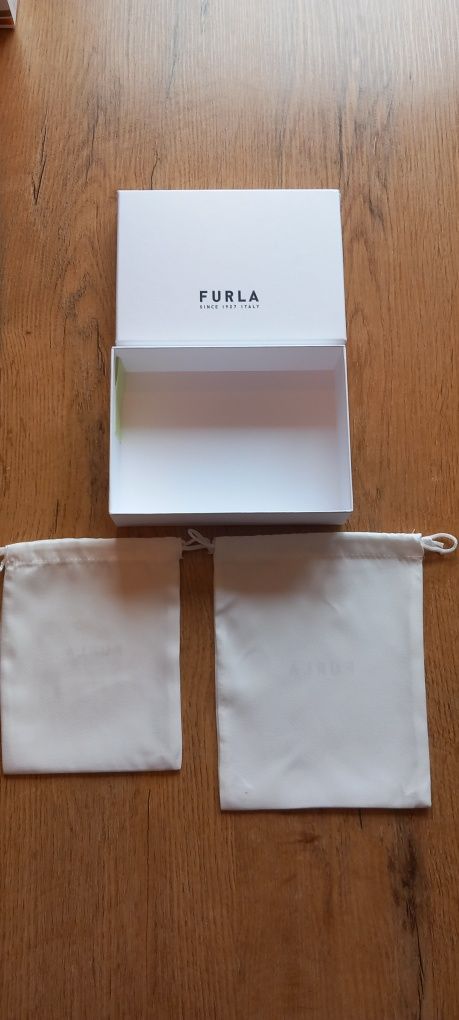 FURLA 3 szt nowy oryginalny biały komplet woreczki woreczek pudełeczko