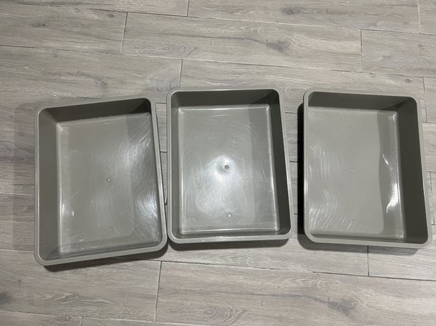 3 caixas tabuleiros areia wc para gato