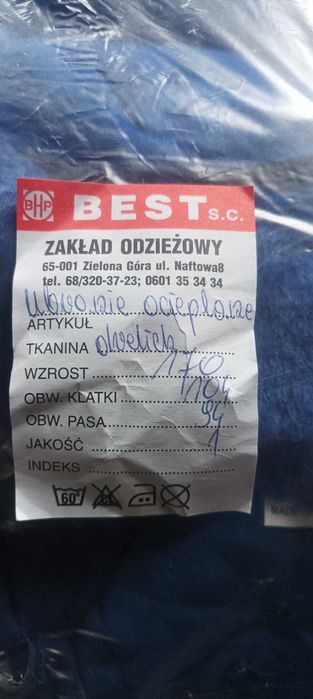 Ubranie robocze niebieskie spodnie  i bluza