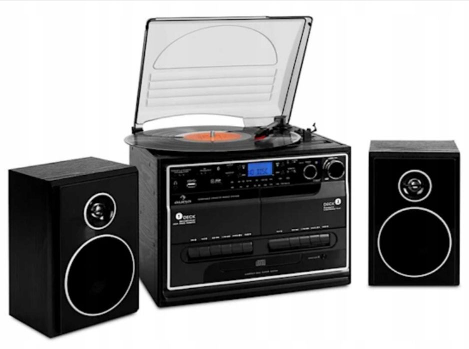 Програвач вінілу Auna 388-BT, BT, MP3, FM, SD, AUX, касета