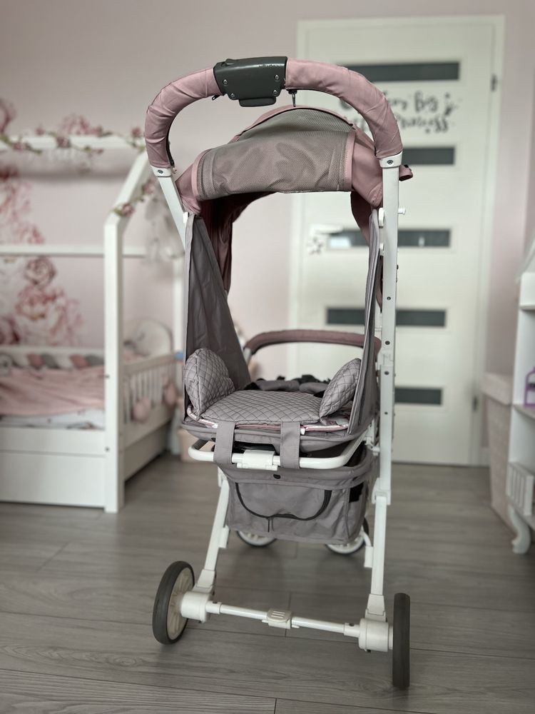 Wózek spacerowy spacerówka euro Cart Volt Pro powder pink + wkładka