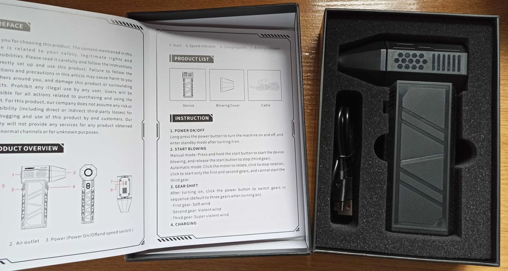 Mini Ventilador Turbo Jet, Espanador de Ar Elétrico 130000RPM