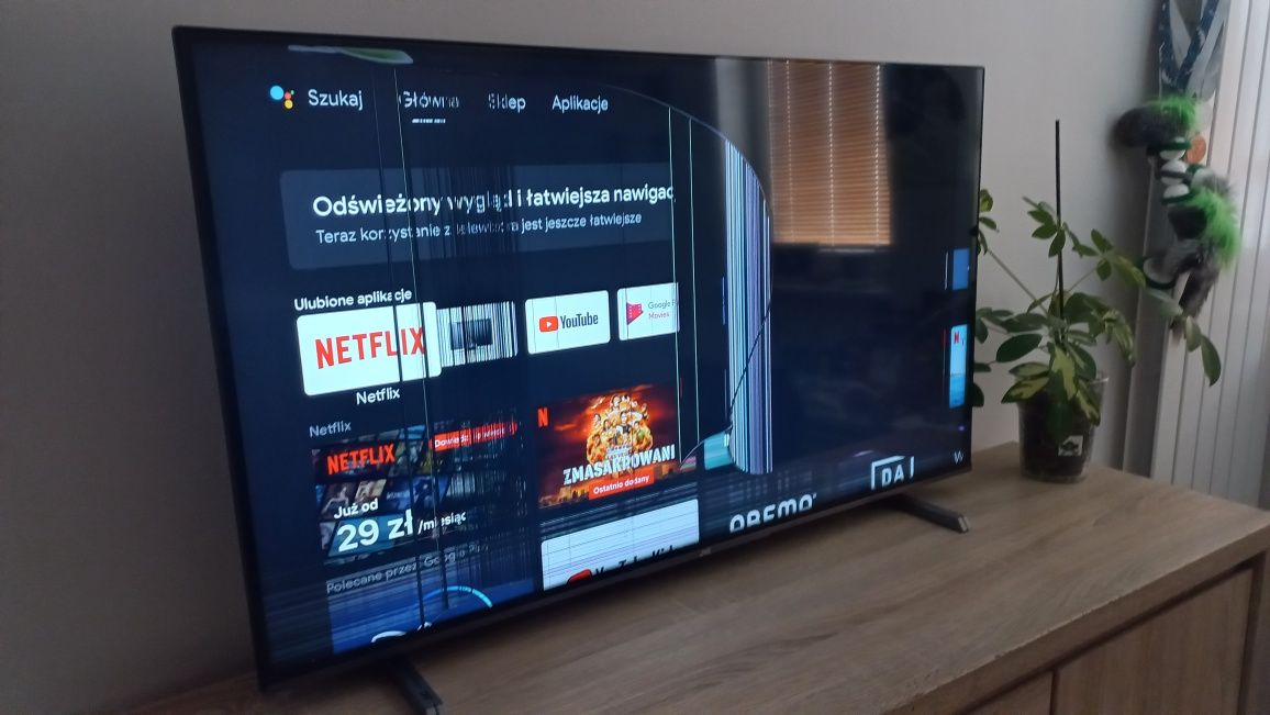 Smart TV 40" cali telewizor JVC Android TV uszkodzona matryca