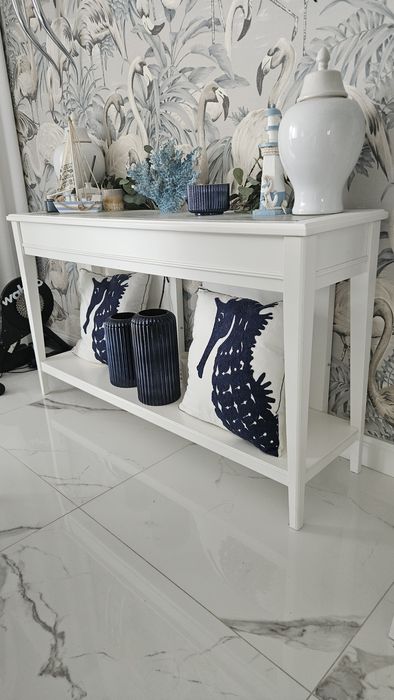 Konsola liatorp biała hamptons / artykuły dekoracyjne z konsoli