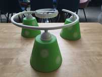 Lampa podsufitowa zielona w grochy