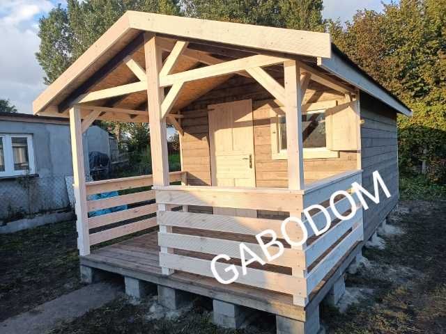 Domek drewniany letniskowy IGA18m2 ogrodowy domki z montażem w cenie