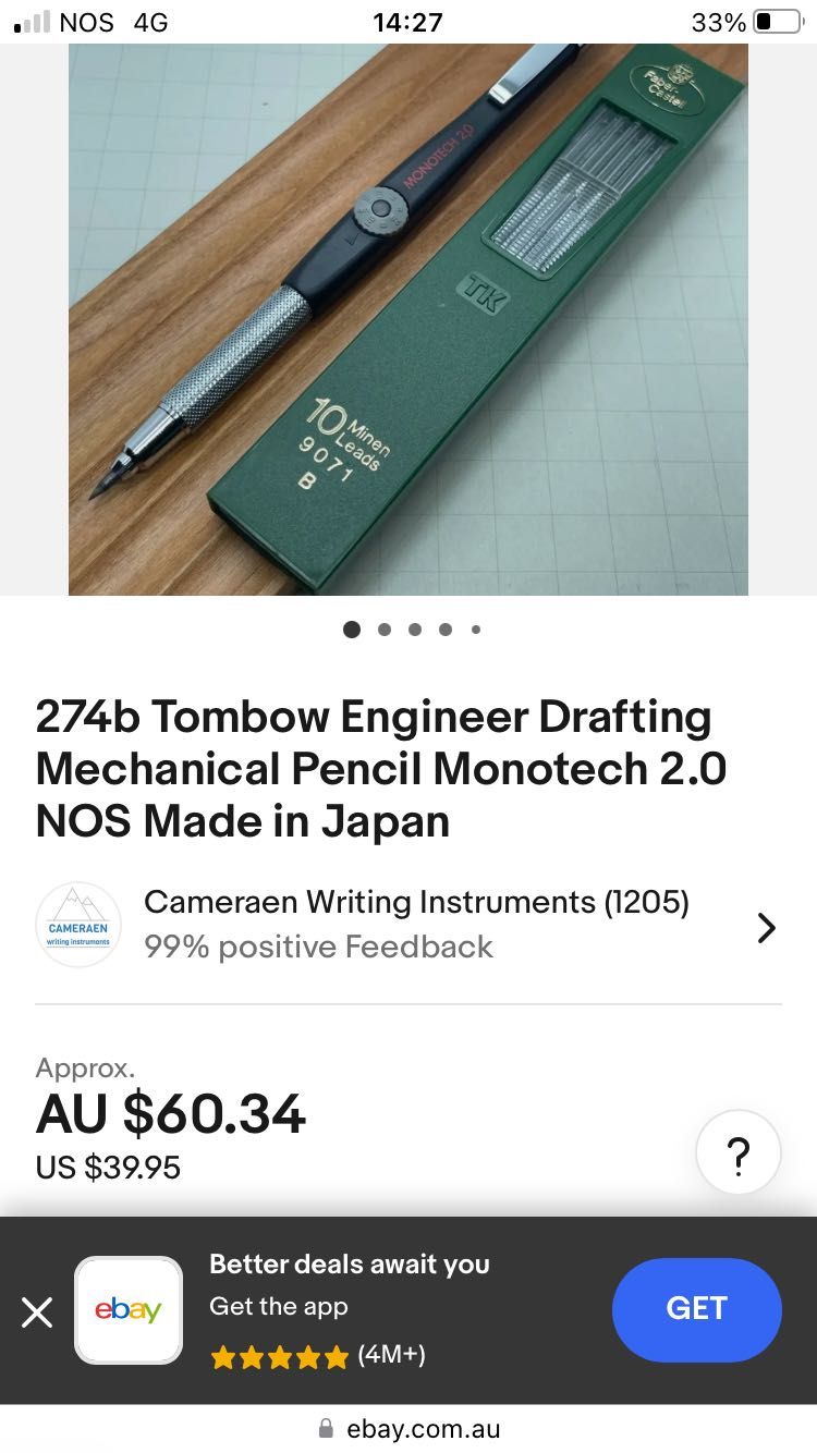 Lapiseira Tombow 2.0 Engineer Drafting Made in Japan