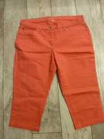 Spodnie damskie 3/4 44 46 jeans pomarańczowe nowe