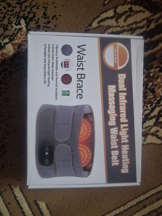 Elektryczny pas grzewczy z 3 trybami wibracji, regulowany, szary