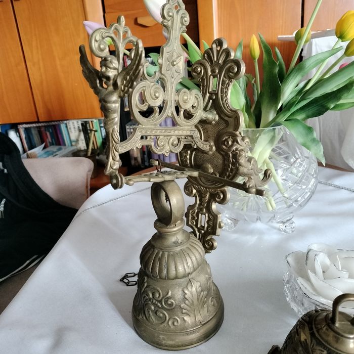 Stary mosiężny dzwon wys 36 cm