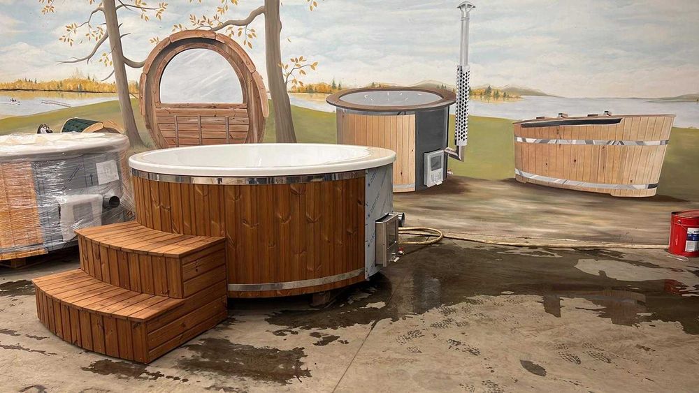 Balia Ogrodowa z Wkładem Akrylowym Gorąca Beczka Kąpielowa Akryl Wanna