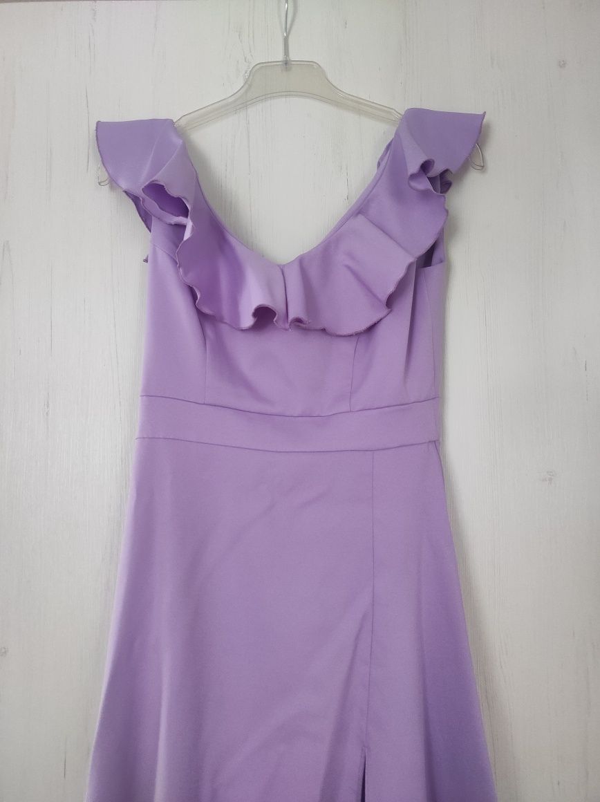 Suknia sukienka maxi fioletowa dla świadkowej druhny wesele XS 34
