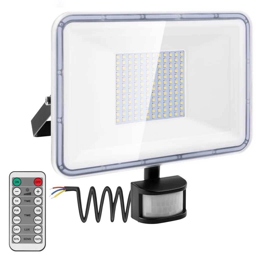 100 watowy reflektor LED zewnętrzny z czujnikiem ruchu 8000LM biały