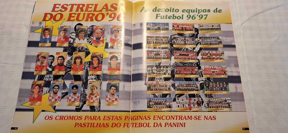 Caderneta de cromos futebol ano 96/97 Excelente