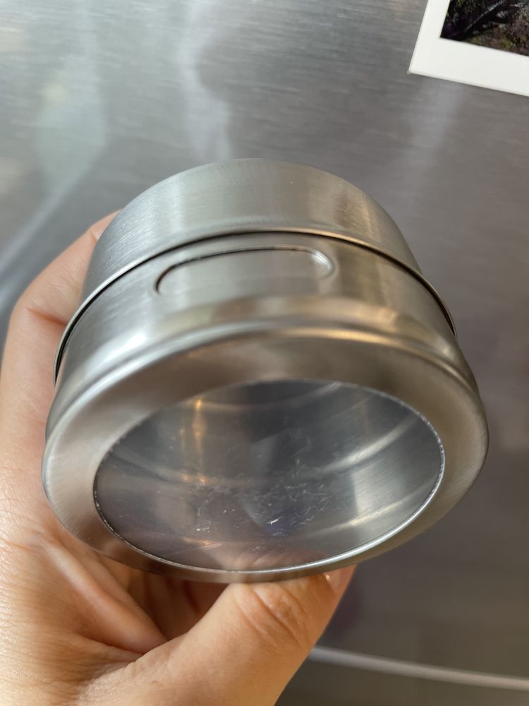 Металлические баночки для специй на магните на холодильник/ алиминиевы