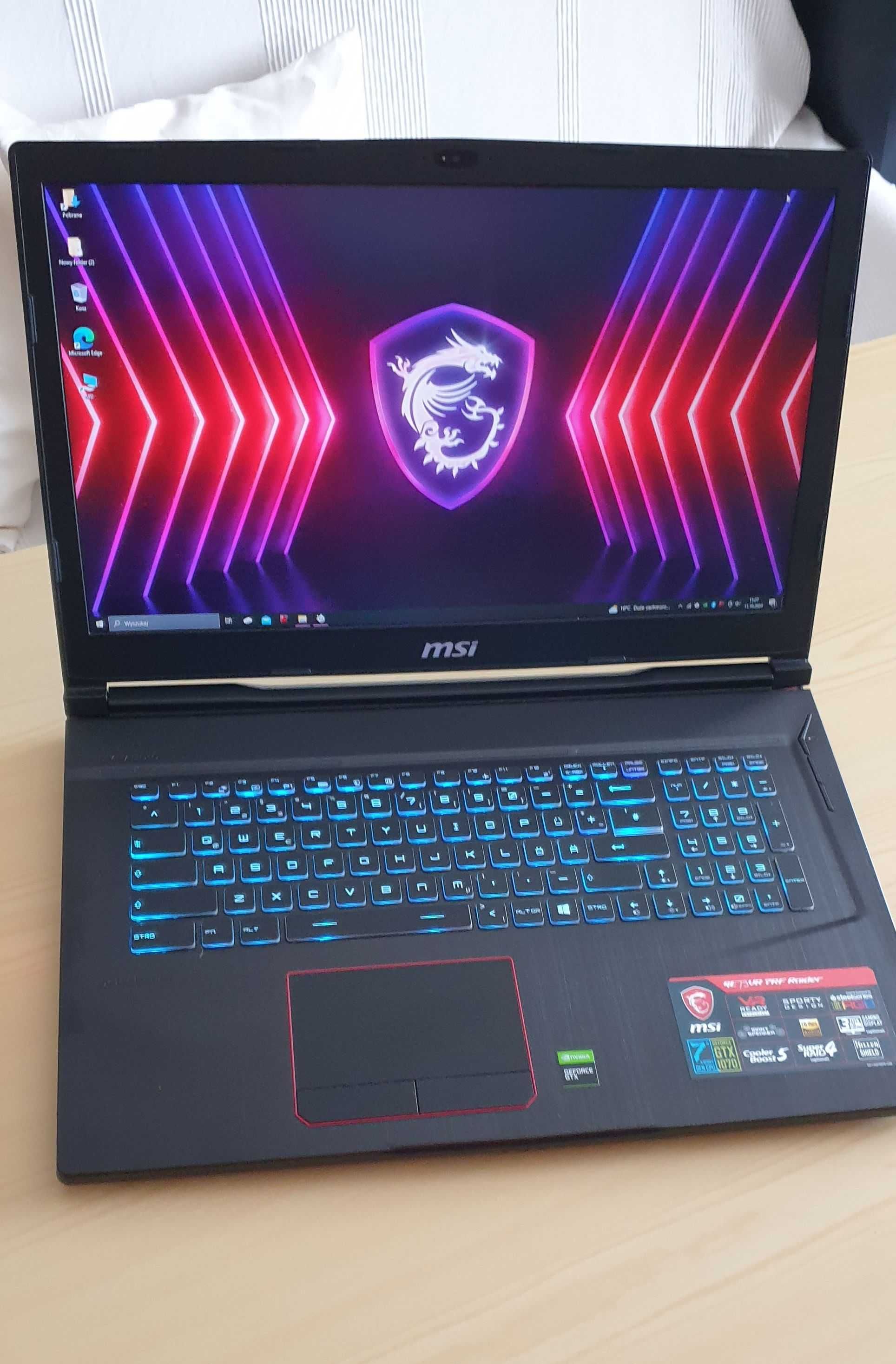 17,3" MSI GEFORCE laptop gra do cs2 lol gta 5 GTX Gamingowy SSD i7 RGB