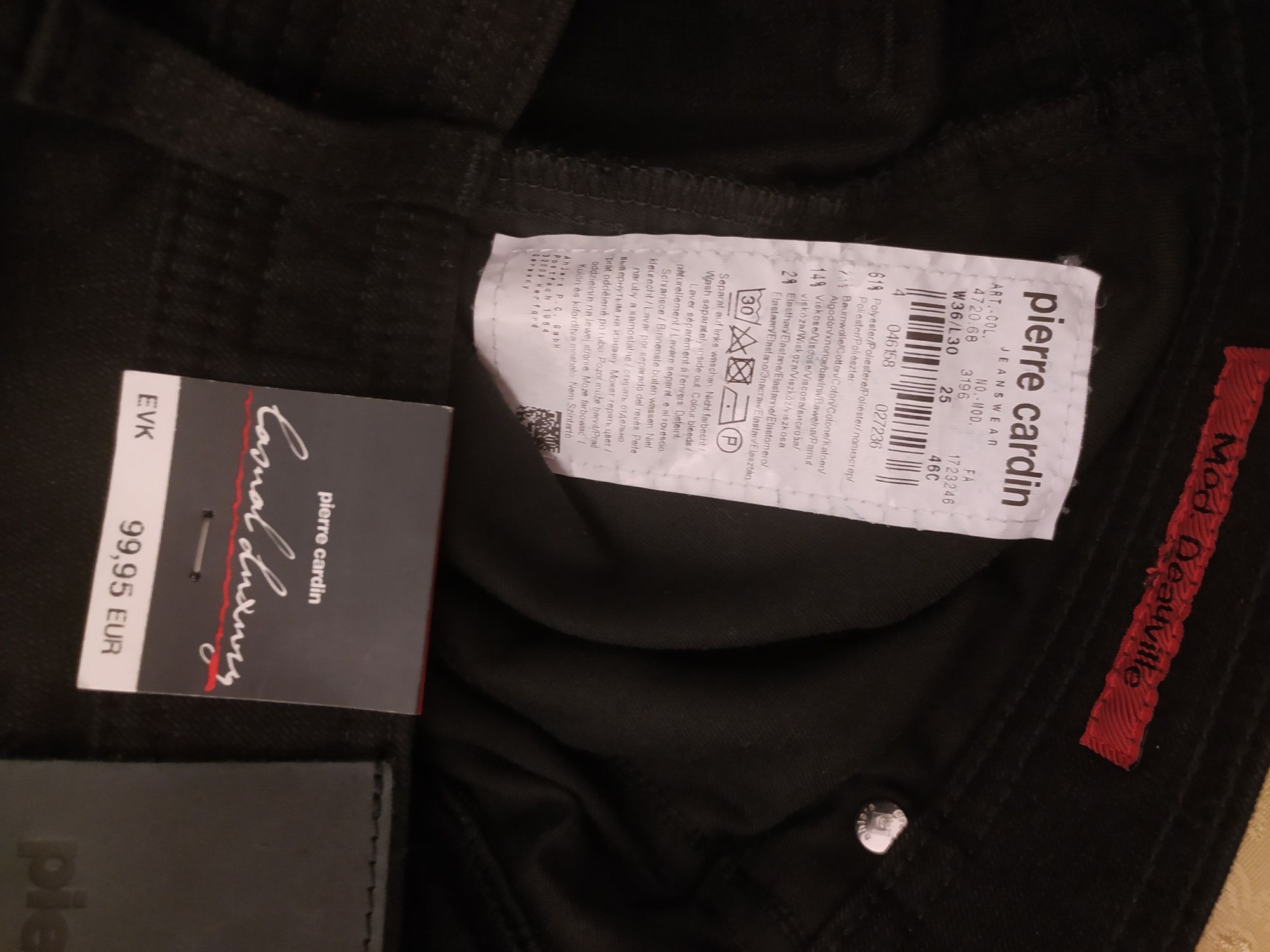 Spodnie męskie Pierre Cardin W 36 L30 czarne XL