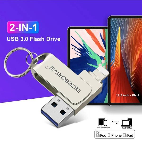 Флешка для айфона і комп’ютера 2в1 64ГБ USB-Lightning для Apple