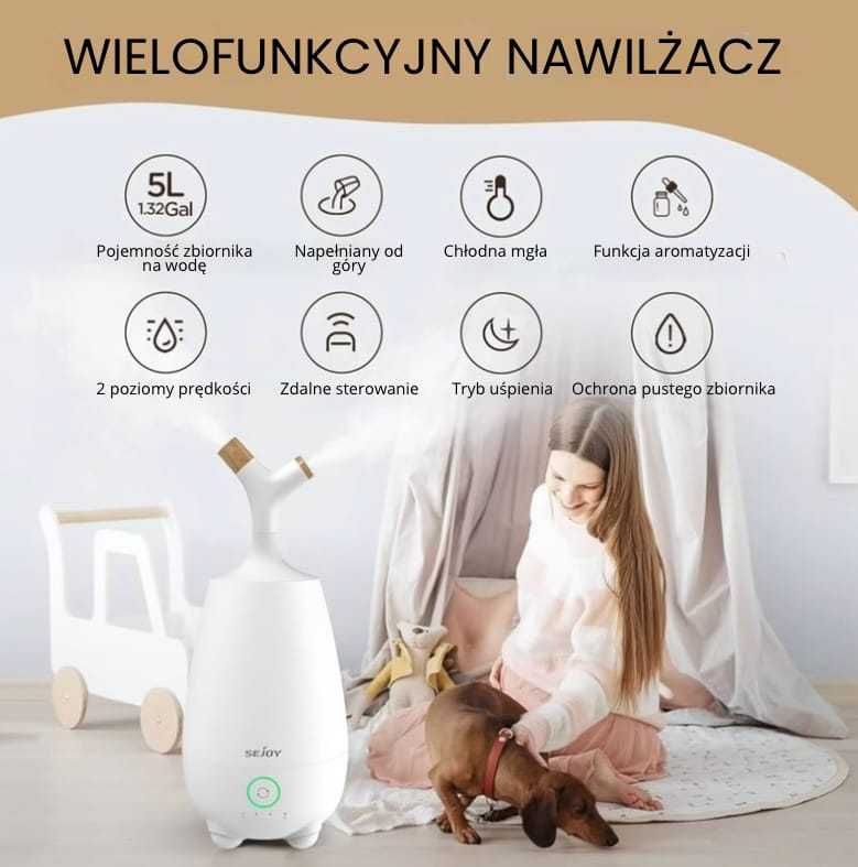 Nawilżacz powietrza Sejoy 5L Ultrasonic Cool Mist