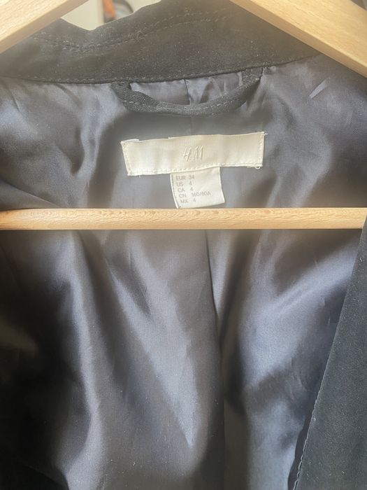 Kurtka ramoneska zamsz z frędzlami h&m