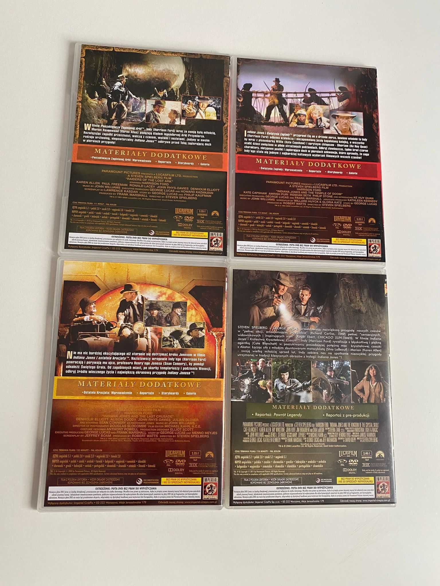 Filmy DVD Zestaw Indiana Jones 1-4 Komplet