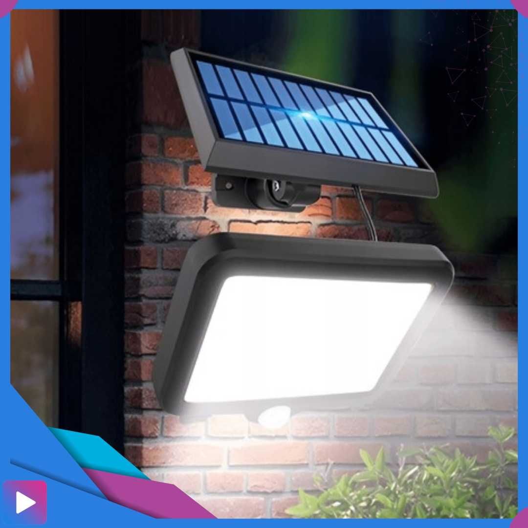 Lampa Solarna z Czujnikiem Ruchu 120 LED Oddzielny Panel z Kablem