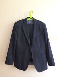 Чоловічий вовняний синій костюм вовна 100% moss 1851 tailored fit