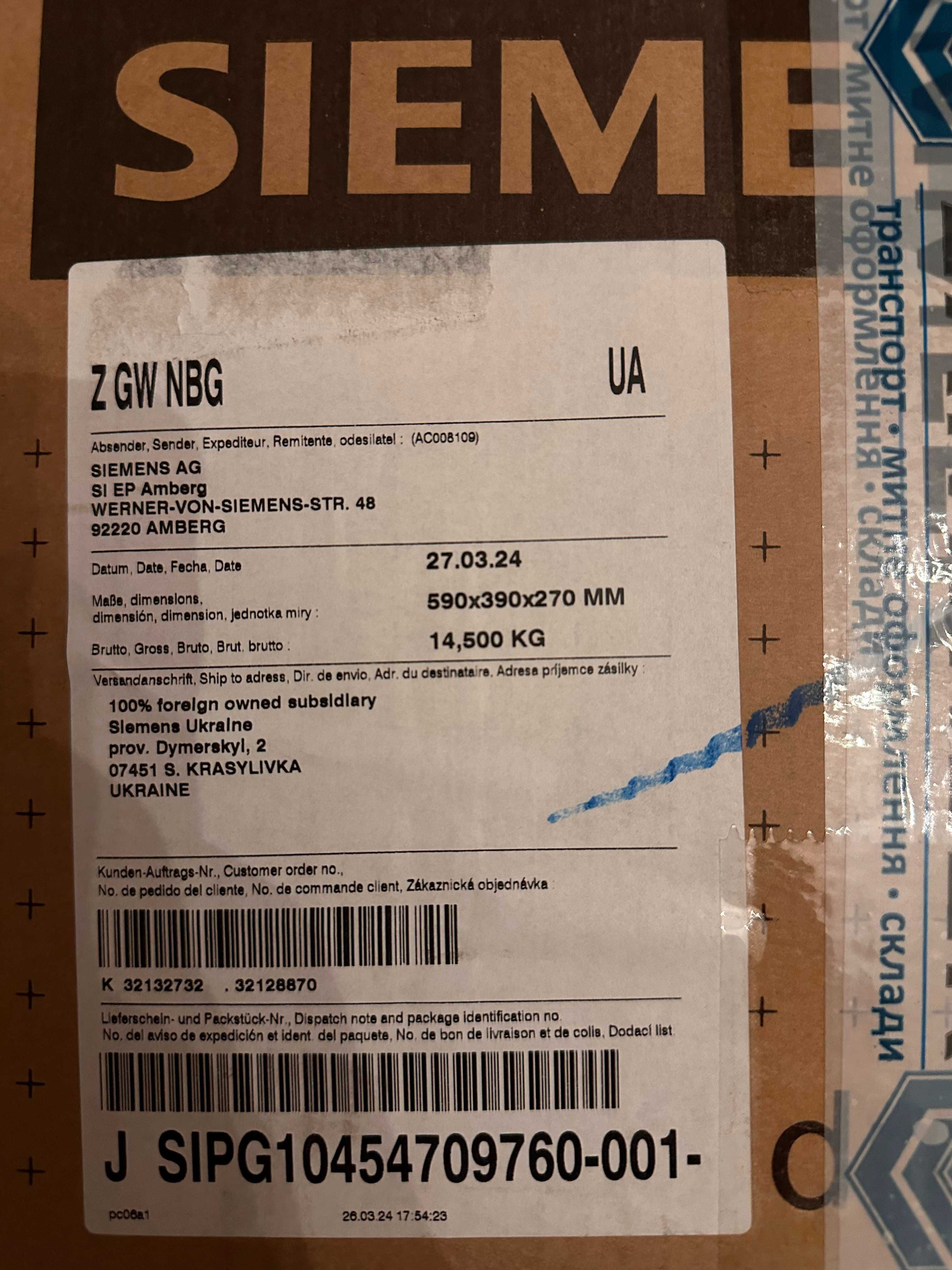 Siemens SIMATIC IPC847D Промисловий комп'ютер
6AG4114-2NR62-0BX6
