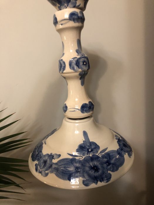 Lampa kuchenna PRL fajans Włocławek folk vintage retro hand made