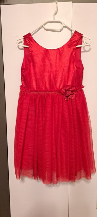 Czerwona sukienka H&M + sweterek r. 140