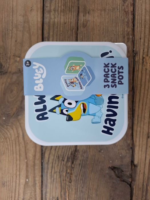 Zestaw 3 śniadaniówek, pies Bluey, nowe, z Primarku