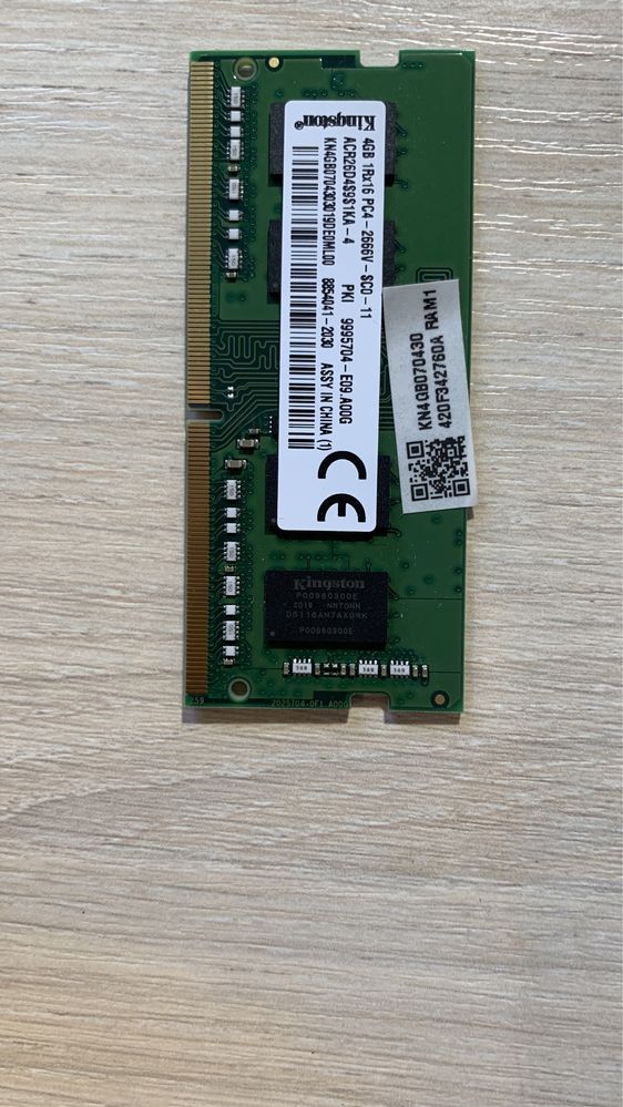 Оперативна пам’ять для ноутбука DDR4 kingston 4gb ОЗУ ОЗП