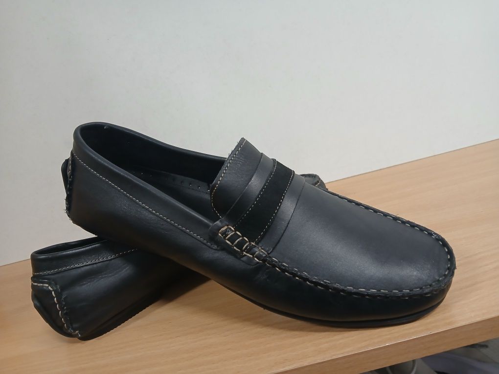 Мокасини  45-46 р/30 см Нові, стокові шкіряні(замш) Man by Gemo Оригін