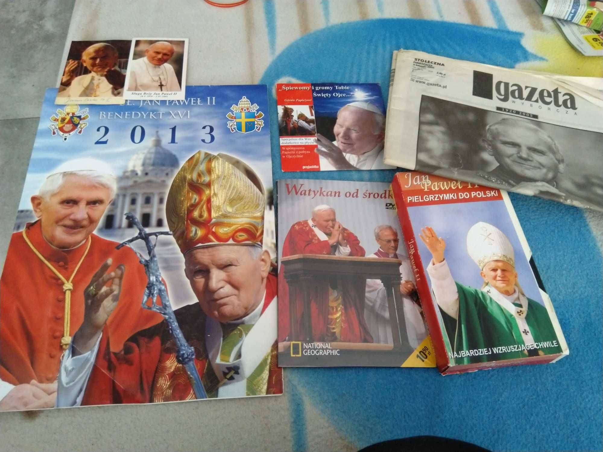 Zestaw Papieski Jan Paweł II -płyta,kaseta,gazeta z kwietnia 2005 roku