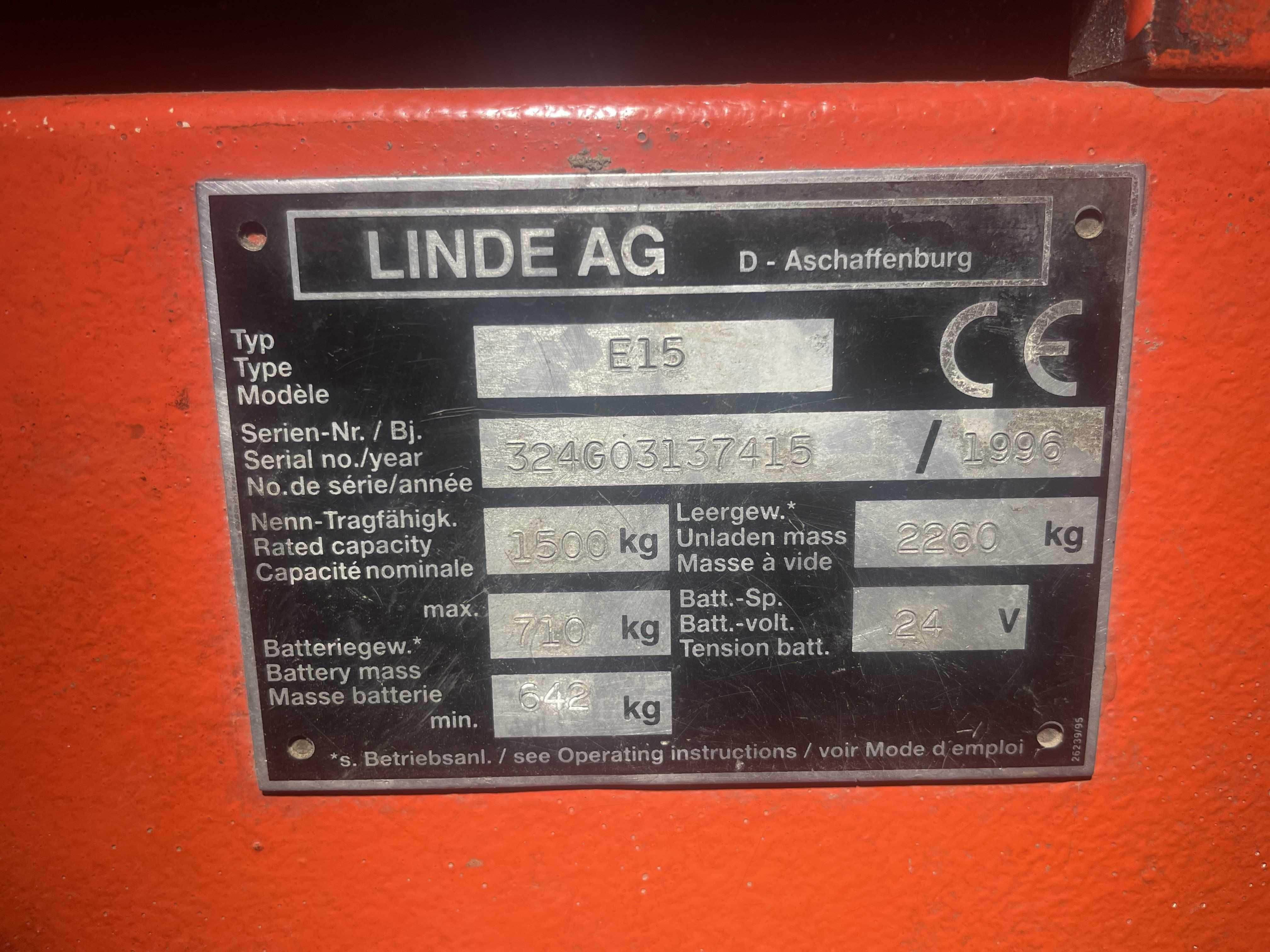 Wózek widłowy Linde e15