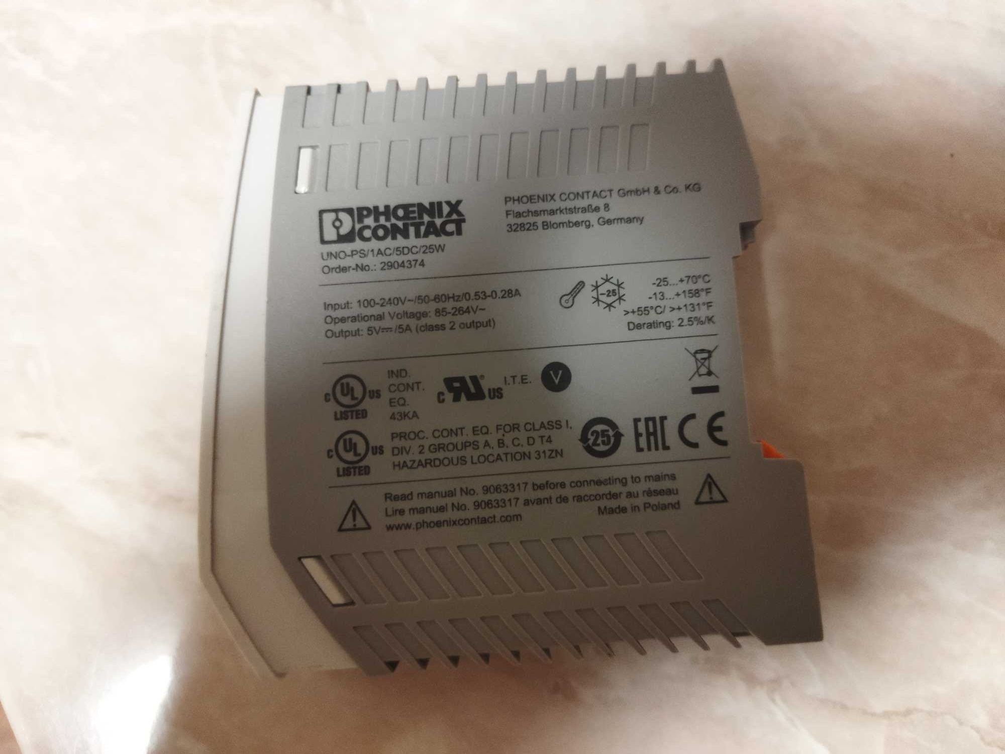 Блок питания UNO-PS/1AC/ 5DC/ 25W 2904374 Phoenix Contact