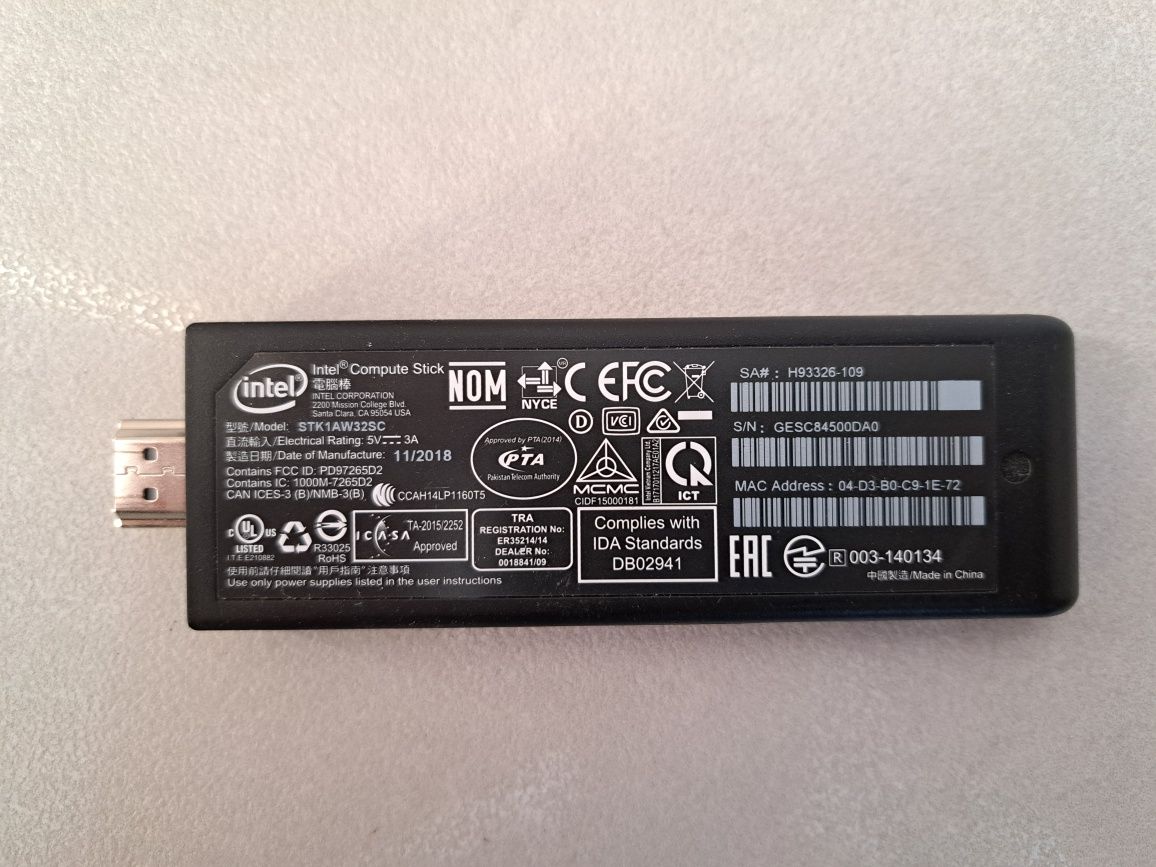 Intel Compute Stick Atom x5-Z8300 2GB Ram 32GB dysk, W10